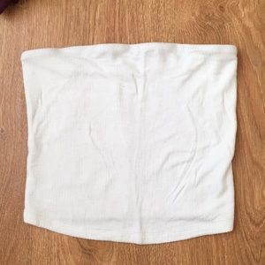 White Cropped Tube Top